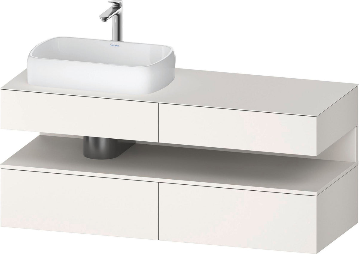 DURAVIT Qatego Studio F. A. Porsche Konsolenwaschtischunterbau 1400 mm Weiß Matt mit LED-Nischenbeleuchtung