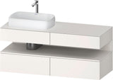 Duravit Qatego Konsolenwaschtischunterbau 1400 mm weiß hochglanz mit Eiche schwarz Nische