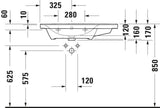 Duravit D-Neo Waschtisch 800 mm weiß mit Überlauf, Hahnlochbank und Becken links