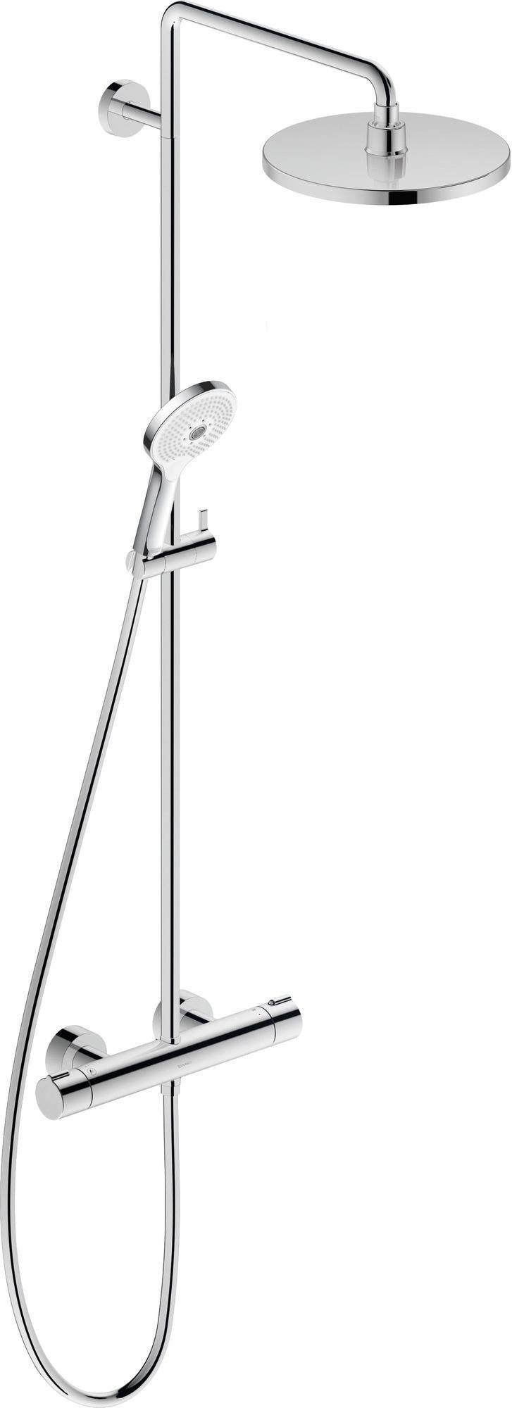 DURAVIT Duschsystem C.1 mit Brausethermostat, Schwarz Matt, Kopf- und Handbrause