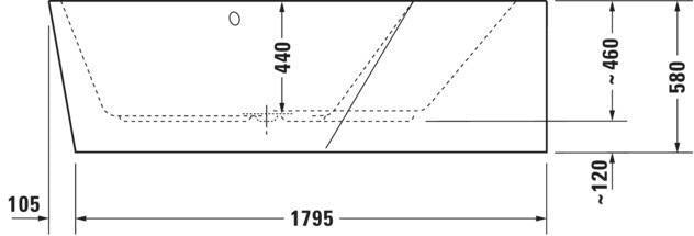 DURAVIT Paiova 5 Eckbadewanne 1900x1400 mm rechts, Sanitäracryl, 2-Sitzer, mit Schürze