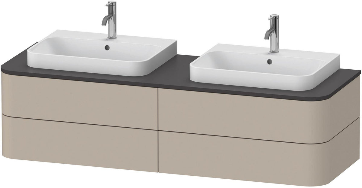 DURAVIT Happy D.2 Konsolenwaschtischunterbau 1600 mm mit 4 Schubkästen, Tip-On & LED