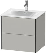 Duravit XViu Waschtischunterbau wandhängend 610 mm betongrau matt mit Tip-On-Technik und Soft-Close