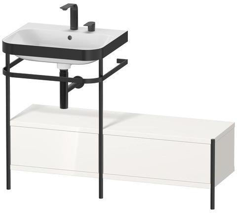 Duravit Waschtischset Happy D.2 Plus 1200x490mm Taupe Supermatt mit Hahnloch und Handtuchhalter