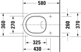 DURAVIT Stand-WC White Tulip 580 mm spülrandlos, Abgang waagerecht, weiß