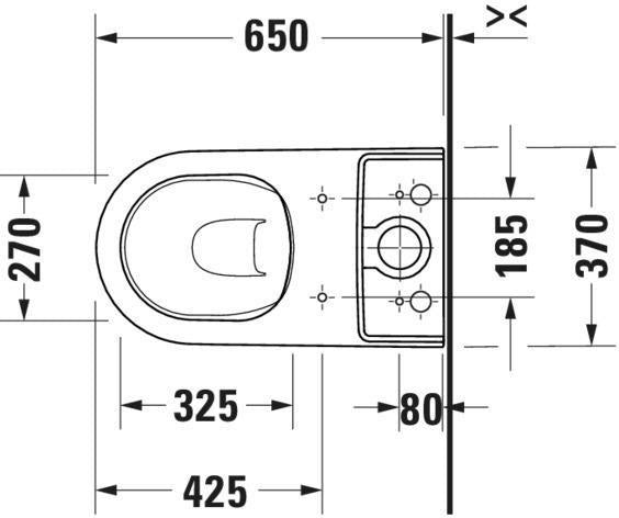 DURAVIT D-Neo Stand-Tiefspül-WC 650 mm rimless, weiß, Abgang Vario