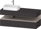 graphit supermatt / Nische taupe matt, mit Siphonausschnitt und Schürze / anthrazit
