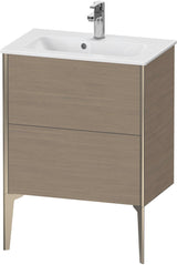 Duravit XViu Waschtischunterbau bodenstehend 610 mm, 2 Auszüge, champagner matt/weiß matt