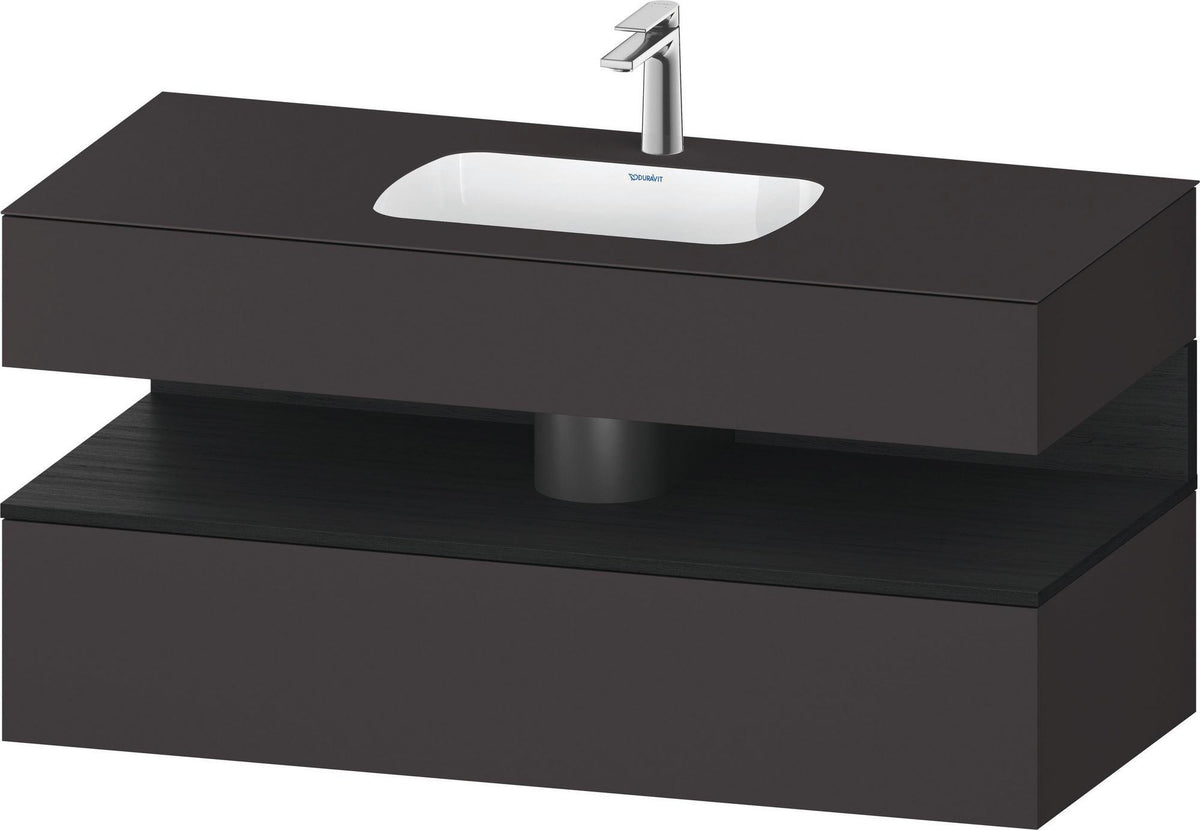 DURAVIT Qatego Studio F. A. Porsche Einbauwaschtisch mit Konsolenwaschtischunterbau 1200 mm Weiß Matt