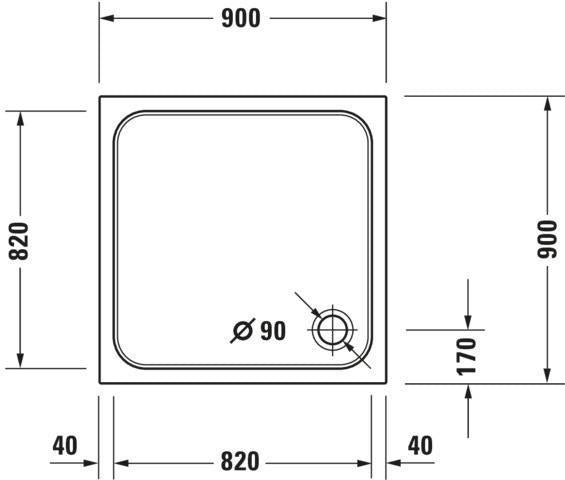 DURAVIT D-Code Duschwanne 800x800 mm Weiß Sanitäracryl mit Antislip