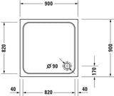DURAVIT D-Code Duschwanne 800x800 mm Weiß Sanitäracryl mit Antislip