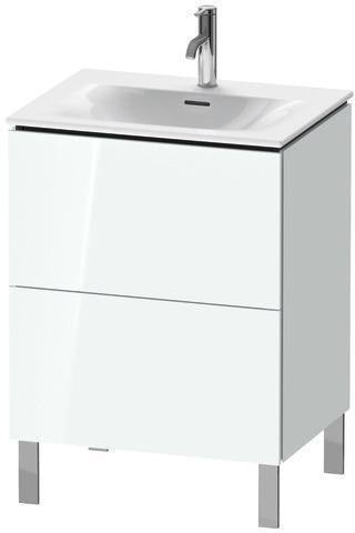 Duravit L-Cube Waschtischunterbau 620 mm weiß matt mit 2 Auszügen und Tip-On-Technik