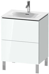Duravit L-Cube Waschtischunterbau 620 mm weiß matt mit 2 Auszügen und Tip-On-Technik