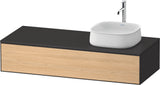 Duravit Zencha Konsolen-Waschtischunterbau 1300 mm Eiche Anthrazit mit Auszug