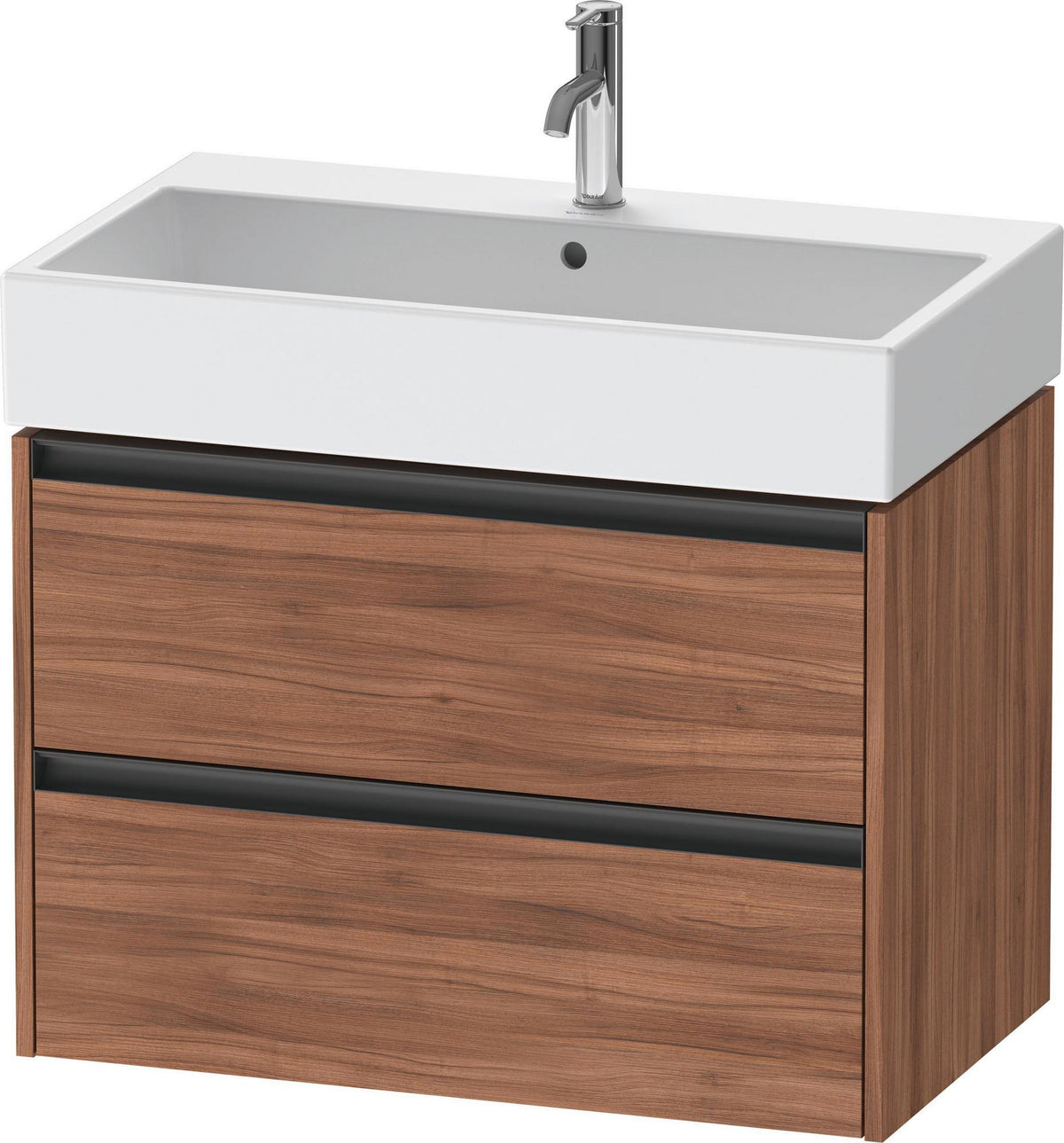 Duravit Ketho.2 Waschtischunterbau 784 mm wandhängend betongrau matt mit 2 Schubkästen