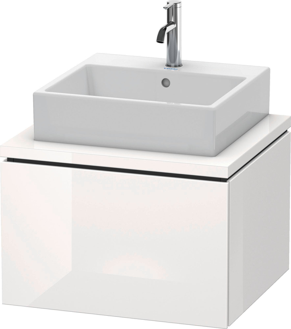 DURAVIT L-Cube Konsolenwaschtischunterbau 620 mm betongrau matt, 1 Auszug, wandhängend