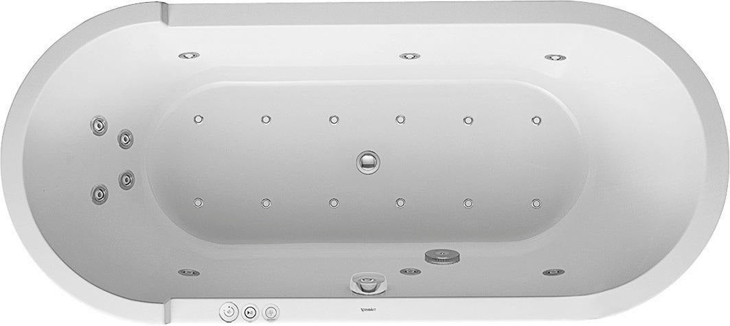 DURAVIT Starck Whirlwanne 1800x800mm Einbau Oval Acryl mit Air-System und 2 Rückenschrägen Weiß