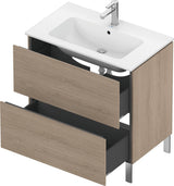 DURAVIT L-Cube Waschtischunterbau amerikanisch Nussbaum 820 mm mit 2 Auszügen und Tip-On-Technik