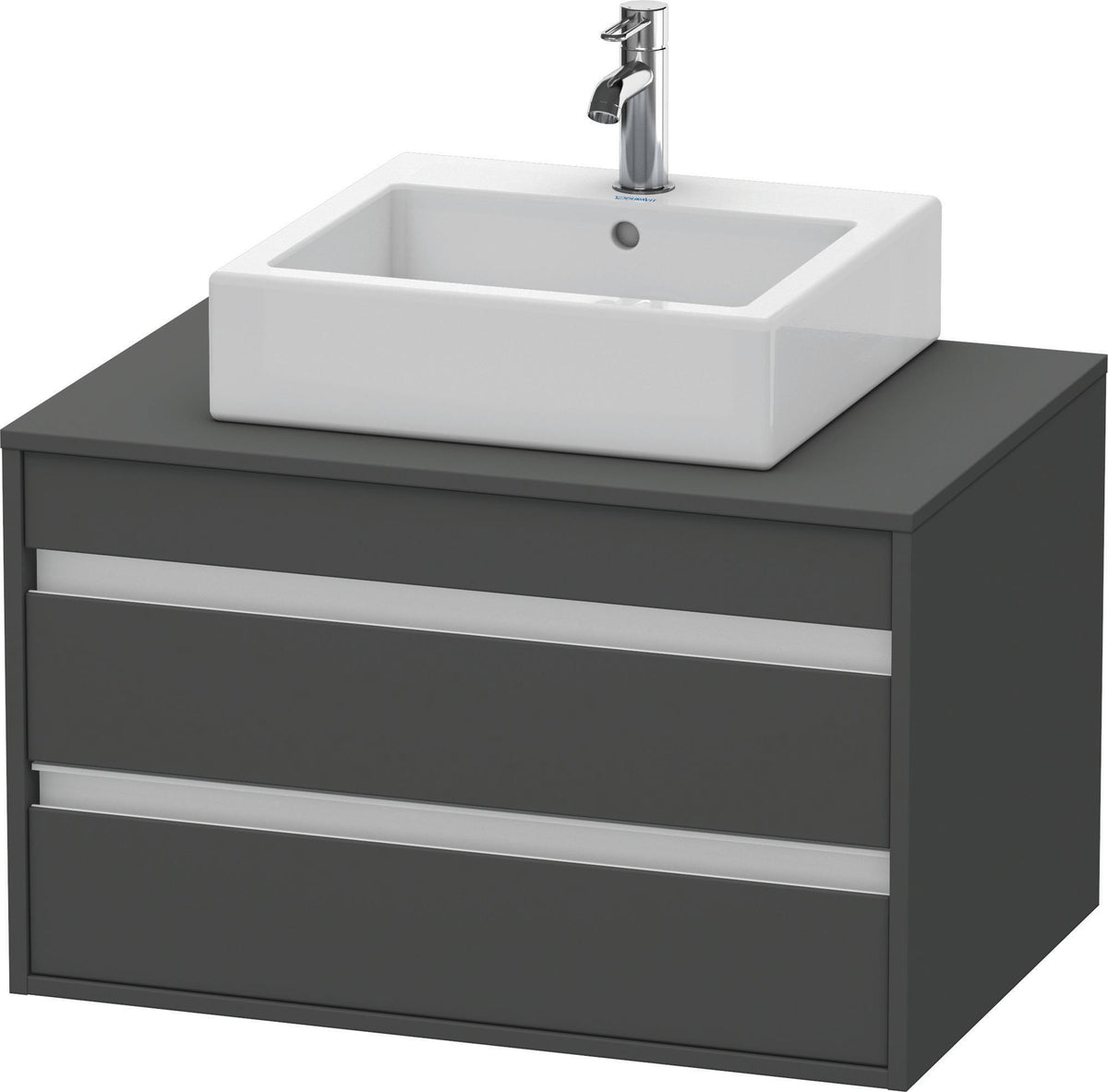 Duravit Ketho Waschtischunterbau 800 mm wandhängend, 2 Schubkästen, basalt matt