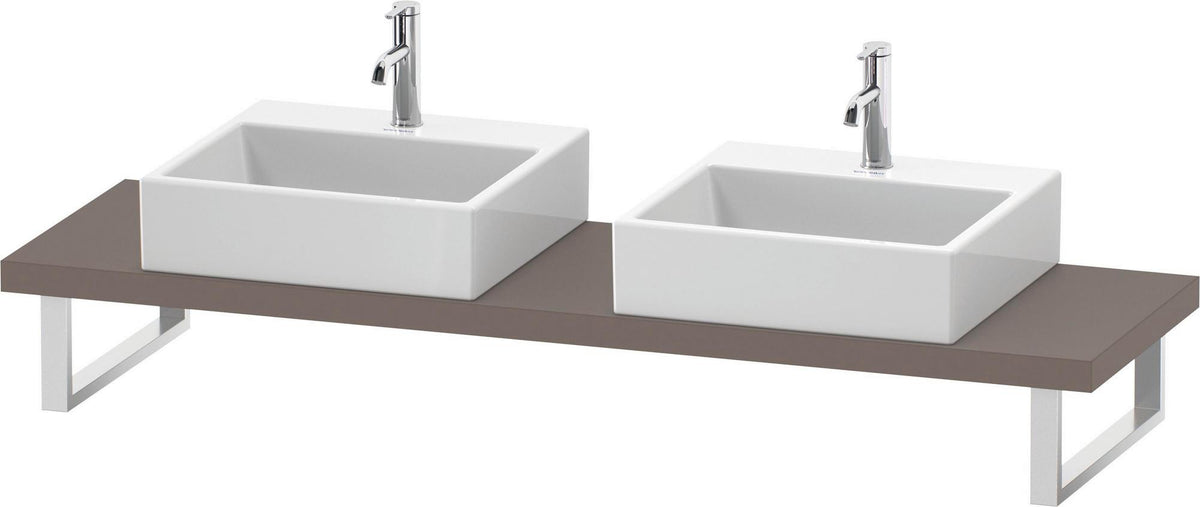 DURAVIT L-Cube Konsole Compact 2 Aussparungen, 480 mm tief, weiß matt – variable Breite