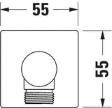 DURAVIT Wandanschlussbogen 55x102 mm eckig Chrom mit Rosette – 1/2 Zoll