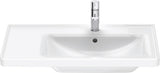 Duravit D-Neo Waschtisch 800 mm weiß mit WonderGliss, Becken rechts, Wandmontage