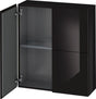 Duravit L-Cube Halbhochschrank 700 mm, 2 Türen, Hochglanz Schwarz, wandhängend