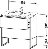 Duravit Waschtischunterbau XSquare 810x732x478mm mit 2 Auszügen, s-matt, Eiche, mittig