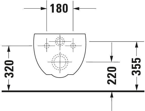 Duravit Wand-WC Design Classics Colomba 575 mm Tiefspüler, weiß – Wandhängendes WC aus Sanitärkeramik