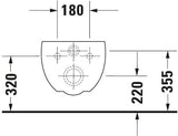 Duravit Wand-WC Design Classics Colomba 575 mm Tiefspüler, weiß – Wandhängendes WC aus Sanitärkeramik