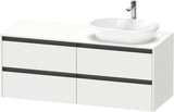 Duravit Ketho.2 Waschtischunterbau 1400 mm betongrau matt mit 4 Schubkästen