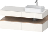 DURAVIT Qatego Konsolenwaschtischunterbau 1400 mm Weiß Matt Eiche Schwarz Matt wandhängend