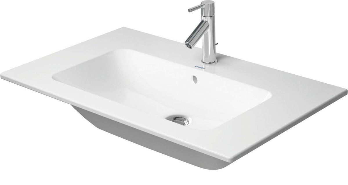 Duravit Möbelwaschtisch ME by Starck 830 mm mit Überlauf und Hahnlochbank, weiß, Durashield