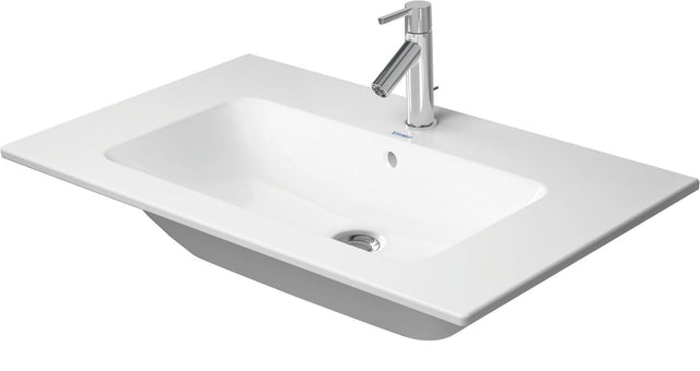 Duravit Möbelwaschtisch ME by Starck 830 mm mit Überlauf und Hahnlochbank, weiß, Durashield