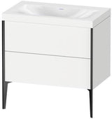 Duravit XViu Möbelwaschtischset 800x480mm mit Unterbau, 2 Auszügen & Viu Waschtisch – Nussbaum Mitte