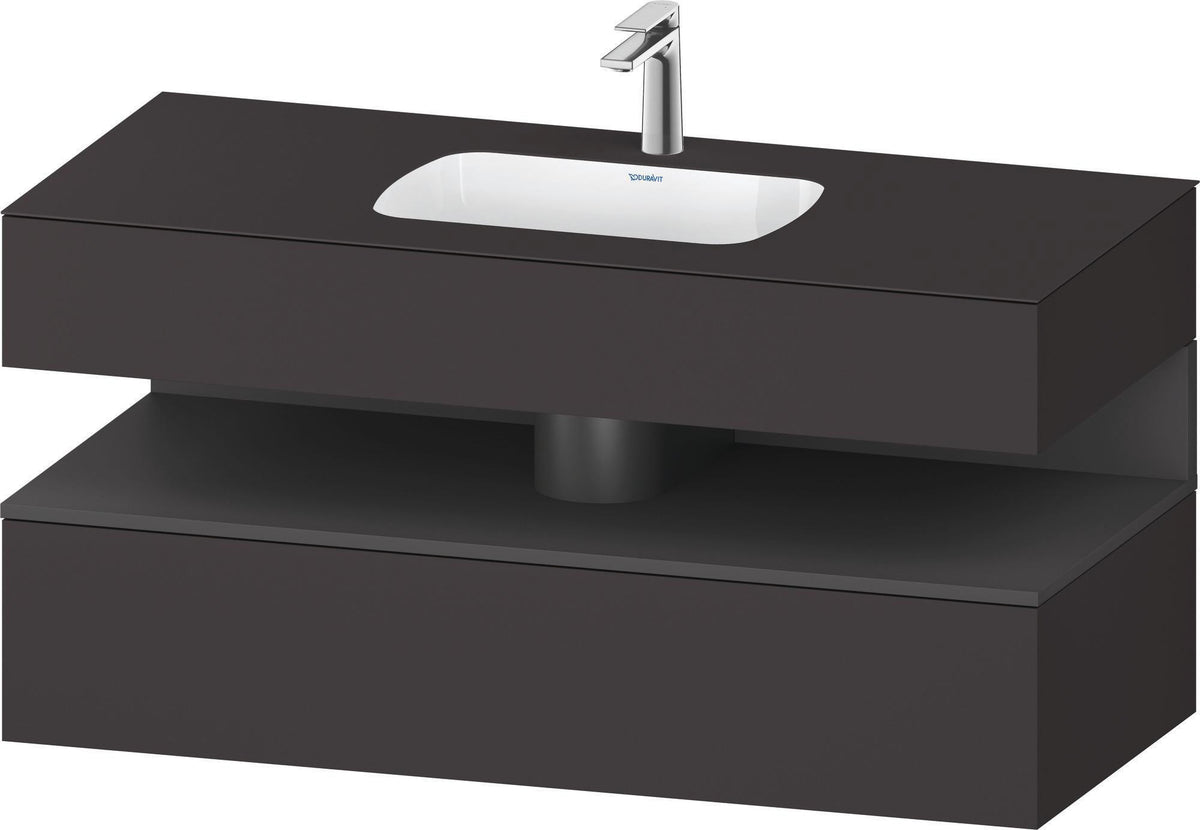DURAVIT Qatego Studio F. A. Porsche Einbauwaschtisch mit Konsolenwaschtischunterbau 1200 mm Weiß Matt