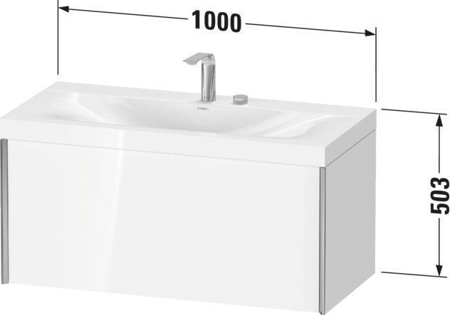 Duravit Waschtischunterbauset XVIU 1000x480mm Eiche Massiv s-matt mit Viu Waschtisch