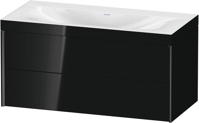 DURAVIT XViu c-bonded Waschtischunterset 1000 mm, 2 Schubkästen, schwarz matt/hochglanz
