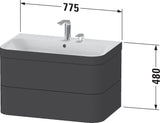 Duravit Waschtischset Happy D.2 Plus 2 Schubkästen 775x490 mm taupe supermatt