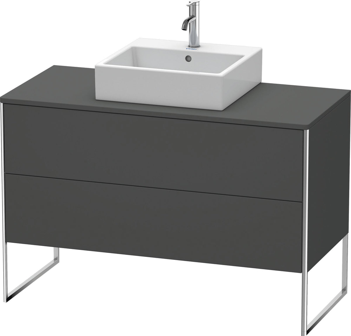 DURAVIT XSquare Waschtischunterbau bodenstehend 1200 mm Graphit Matt mit 2 Schubkästen