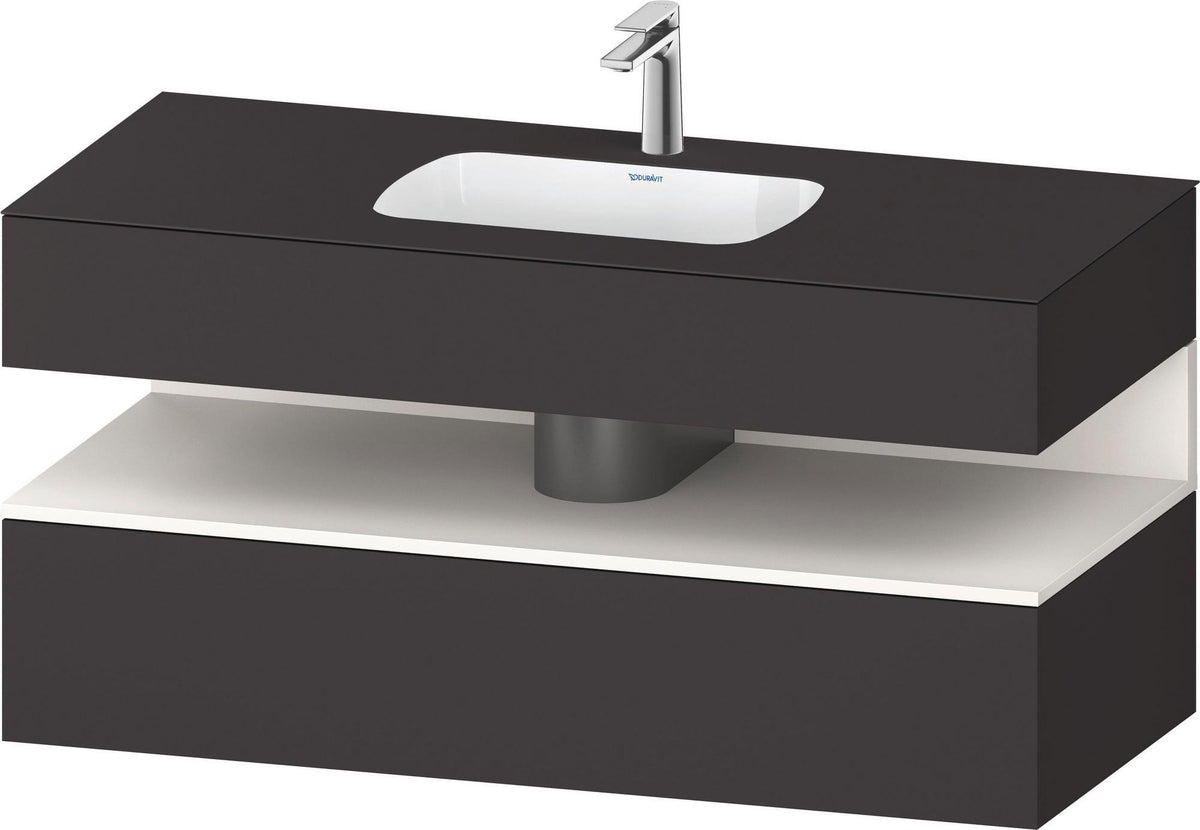 DURAVIT Qatego Studio F. A. Porsche Einbauwaschtisch mit Konsolenwaschtischunterbau 1200 mm Weiß Matt