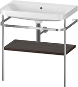 DURAVIT Happy D.2 c-shaped Waschtisch-Set 775 mm mit Metallkonsole, taupe seidenmatt