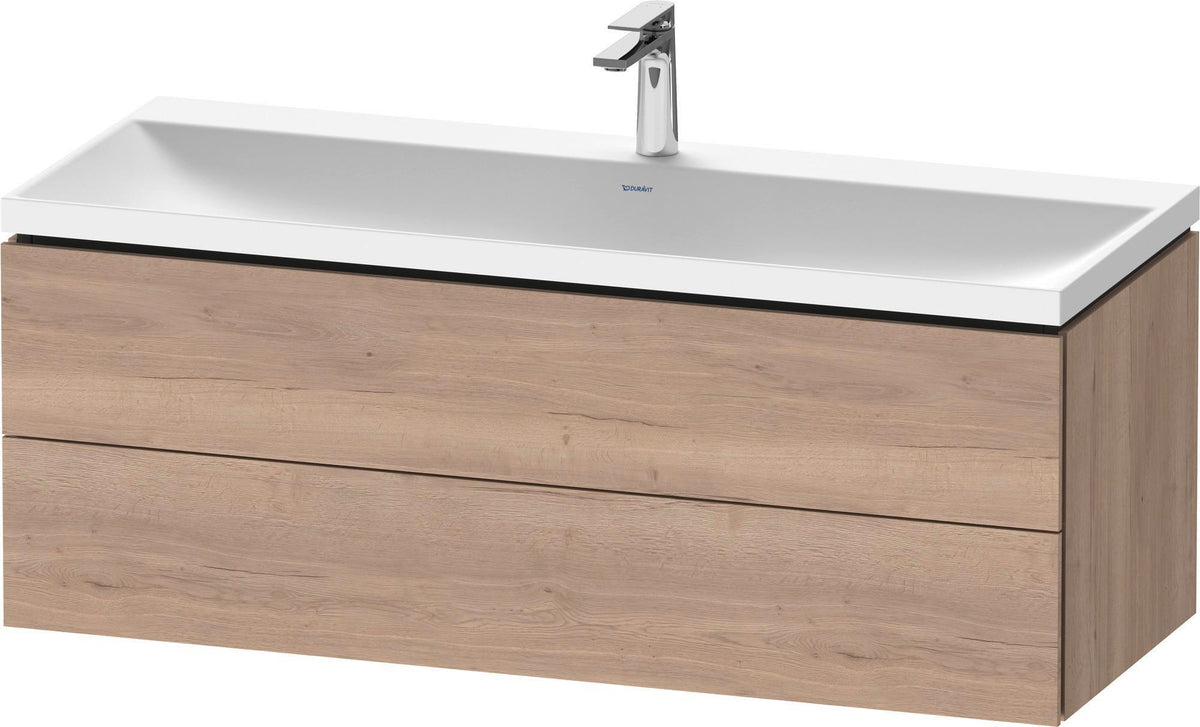 Duravit L-Cube Waschtischset 1200x480x480 mm Eiche Terra Matt mit Tip-on Technik