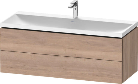 Duravit L-Cube Waschtischset 1200x480x480 mm Eiche Terra Matt mit Tip-on Technik