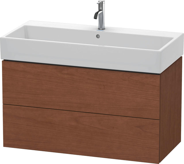 Duravit L-Cube Waschtischunterbau 984 mm Amerikanischer Nussbaum, 2 Schubkästen, wandhängend