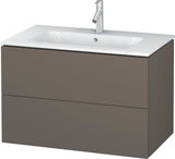 Duravit L-Cube Waschtischunterbau 820 mm taupe matt mit 2 Schubkästen und Tip-On-Technik