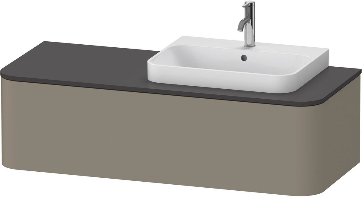 DURAVIT Happy D.2 Konsolenwaschtischunterbau 1300 mm taupe supermatt mit Tip-On und LED