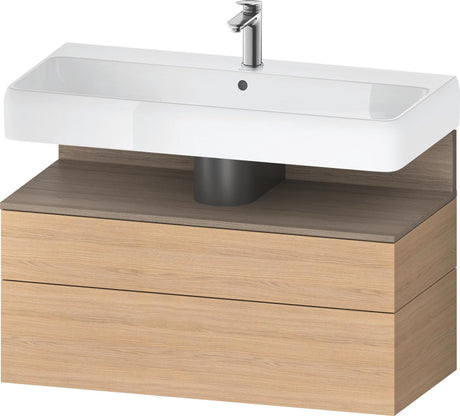 Duravit Qatego Waschtischunterbau 990 mm Eiche Terra Matt mit Tip-On Technik