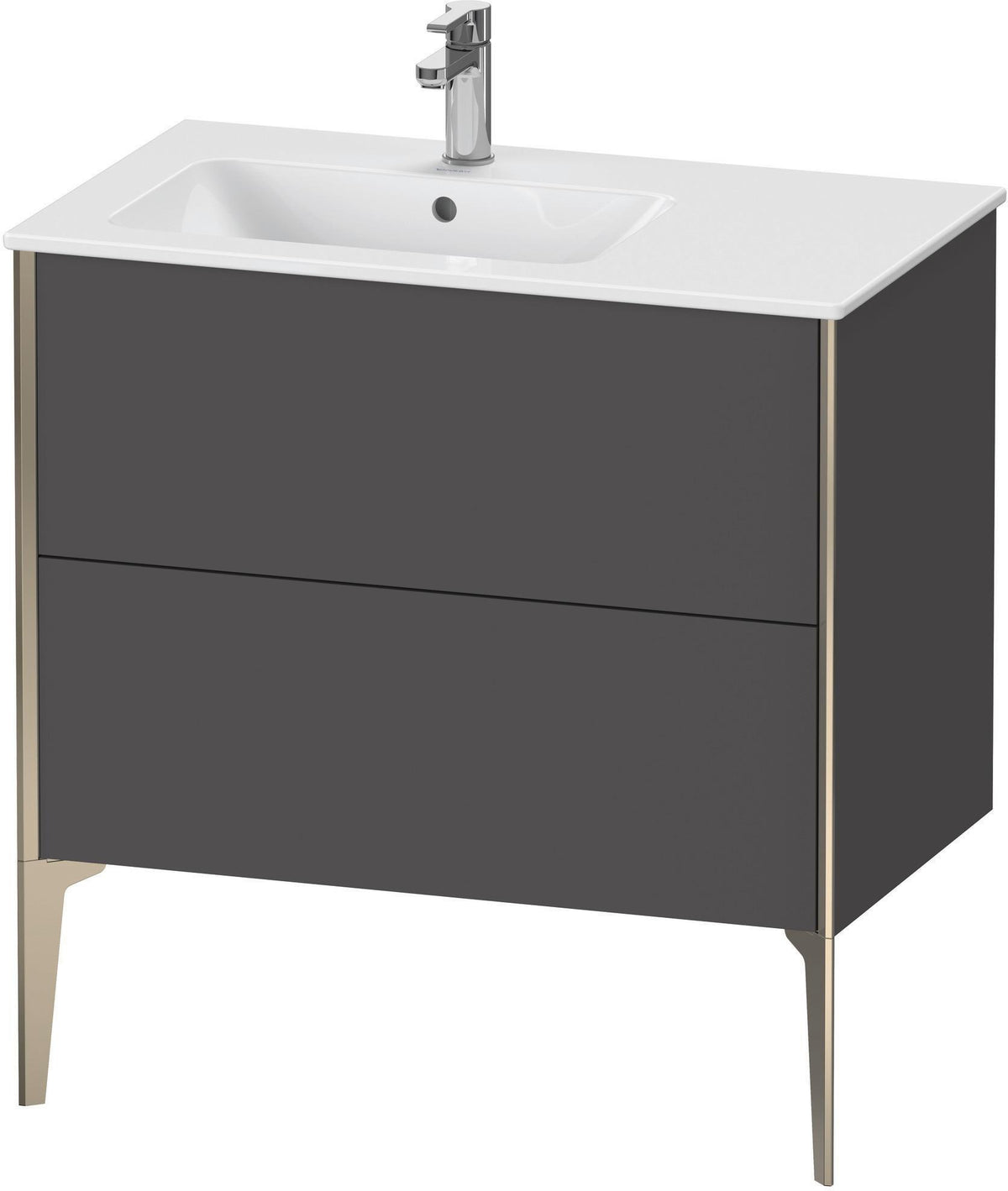 Duravit XViu Waschtischunterbau bodenstehend 810 mm mit 2 Auszügen, weiß matt, Tip-On Technik