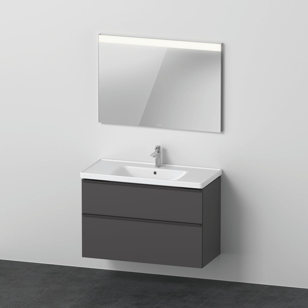 DURAVIT D-Neo Möbel-Set wandhängend 1000x480mm mit Waschtisch, Unterbau, Spiegel Eiche Sch.